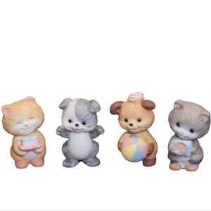AVON Best Buddies Pet Figurine Set Of 4  Multicolor 1991, 1992 DOGS CATS
